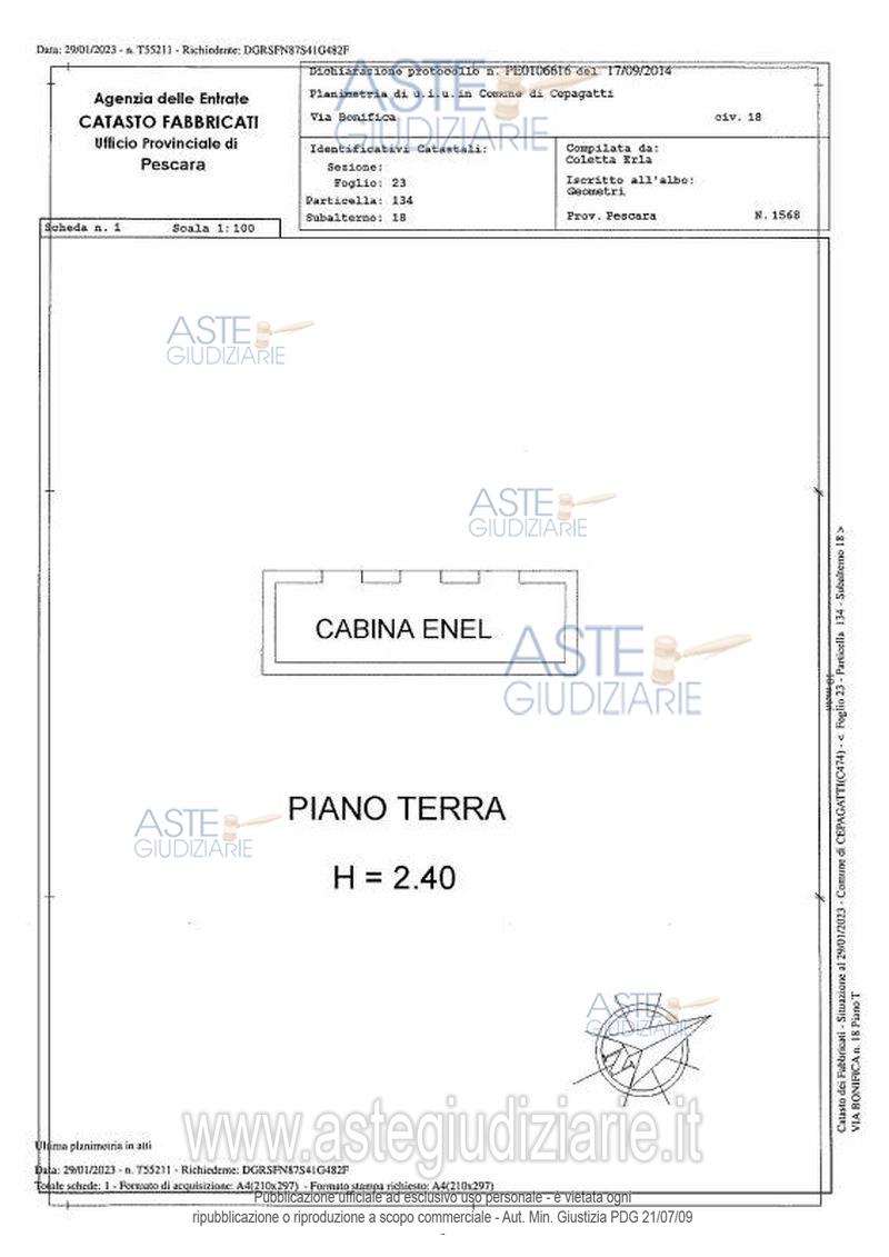 Planimetria del bene