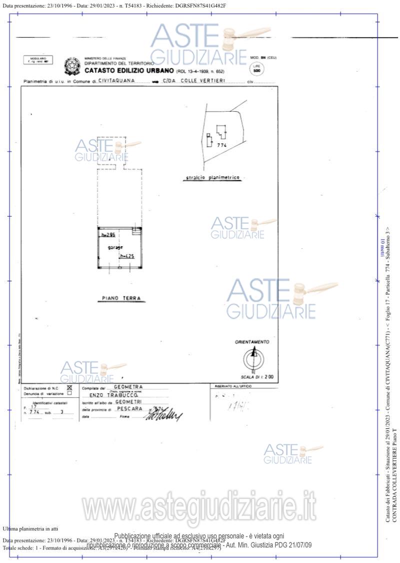 Planimetria del bene