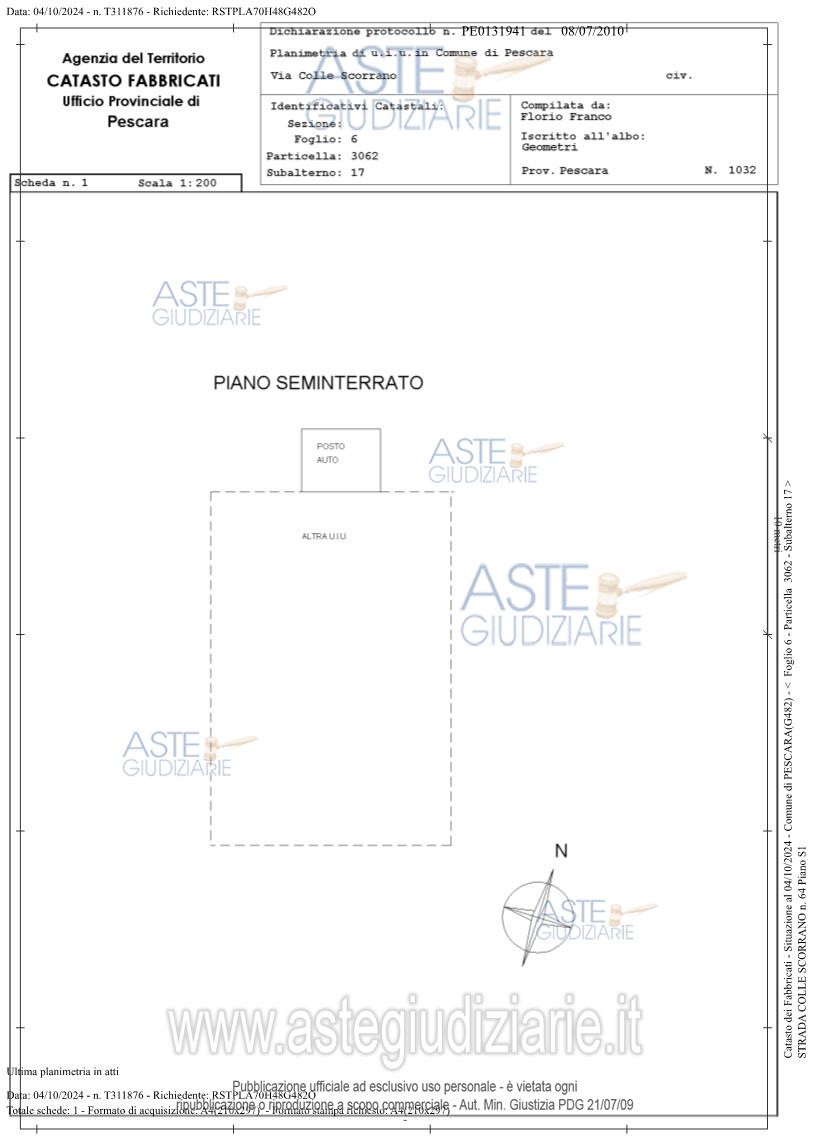 Planimetria del bene