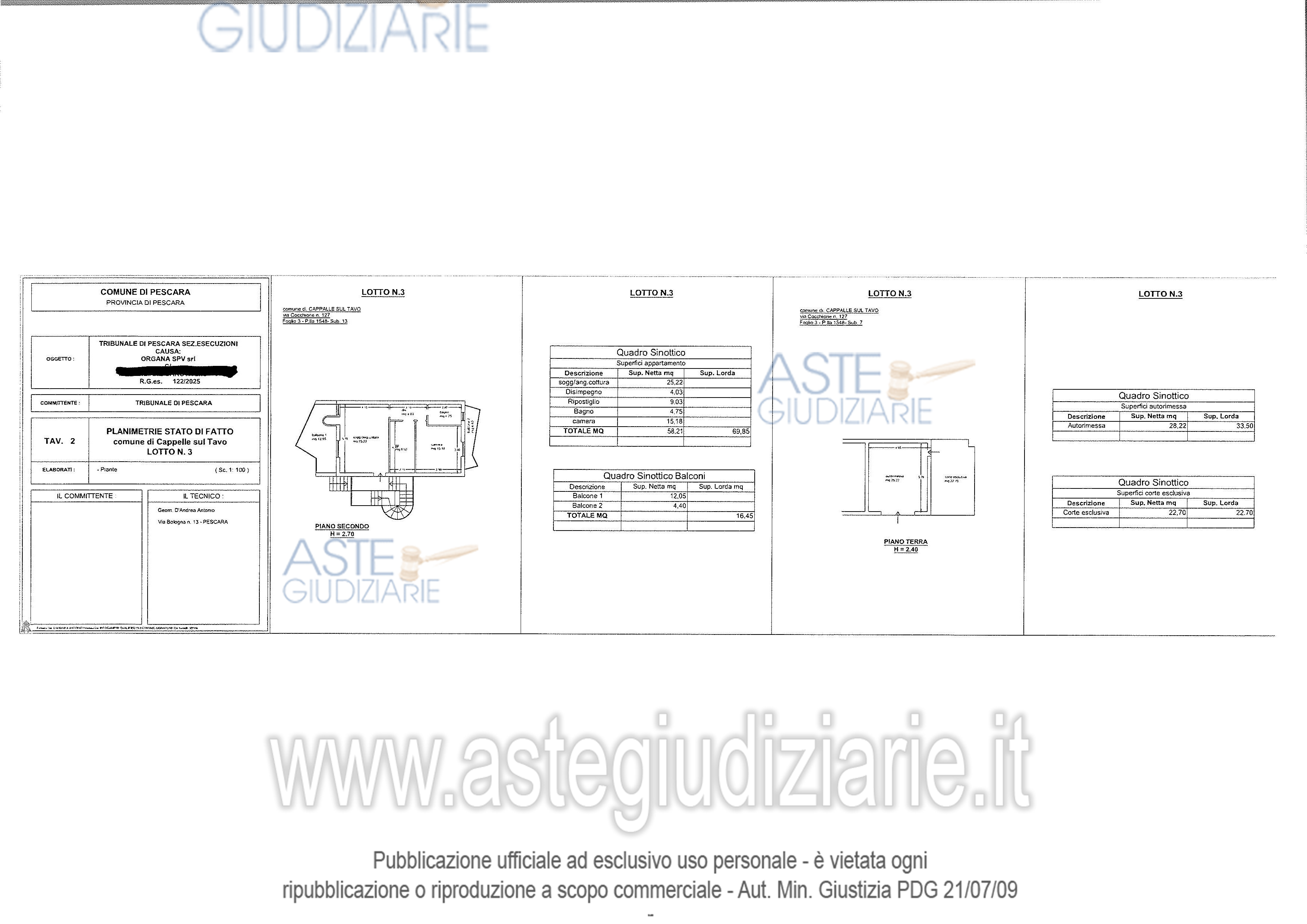 Planimetria del bene