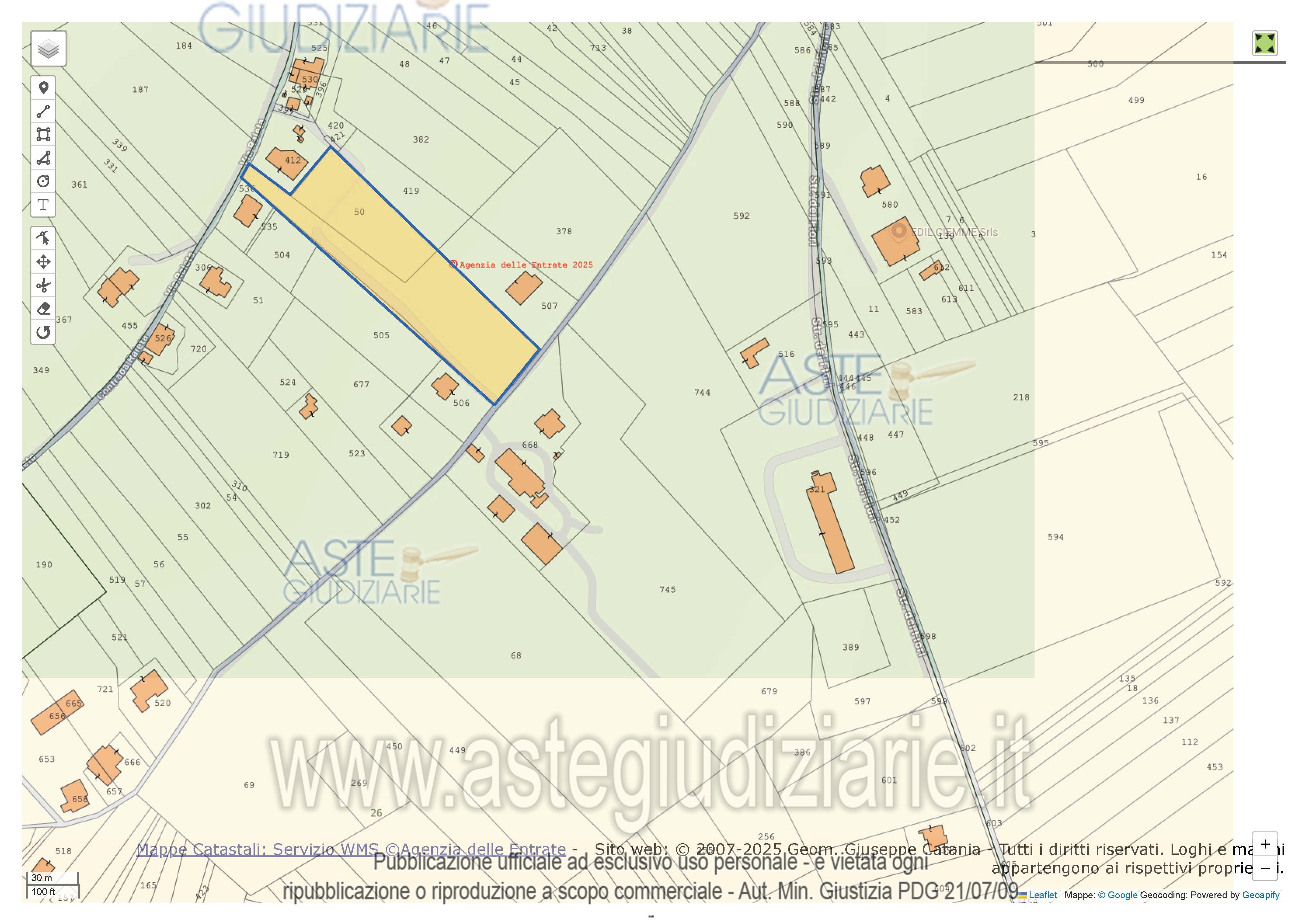 Planimetria del bene
