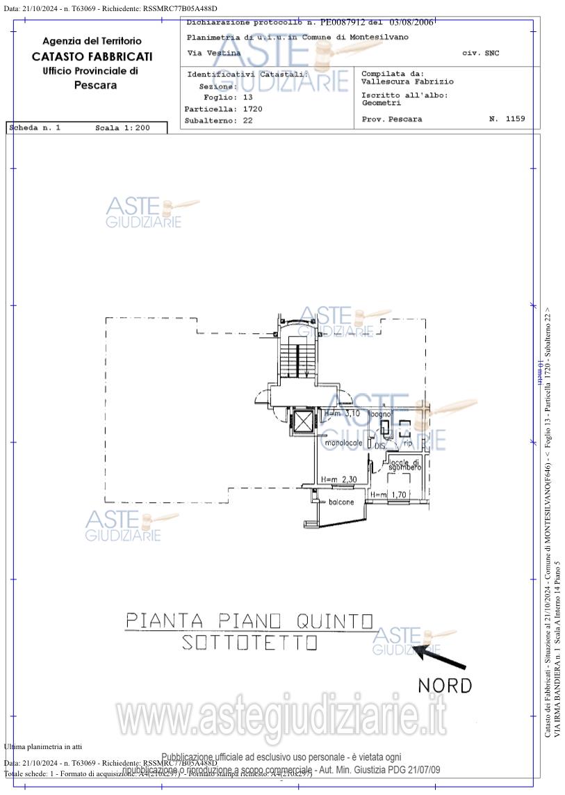 Planimetria del bene