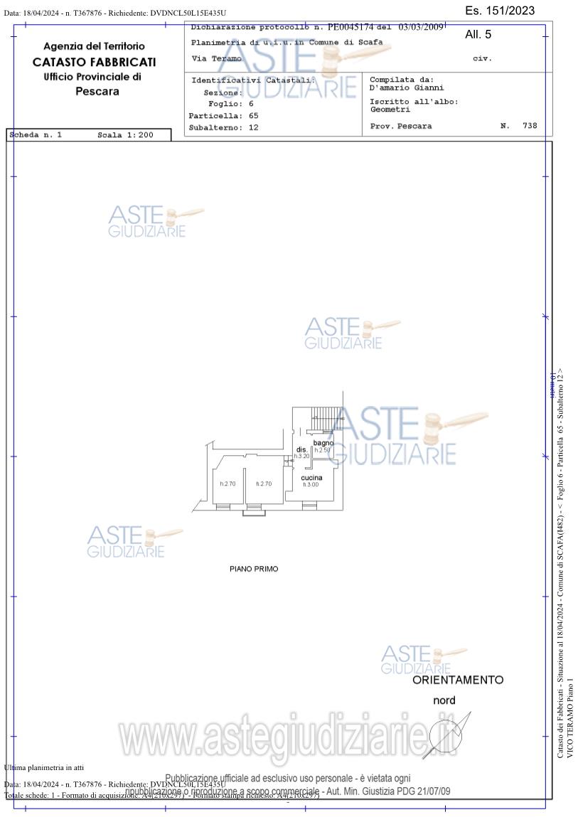 Planimetria del bene