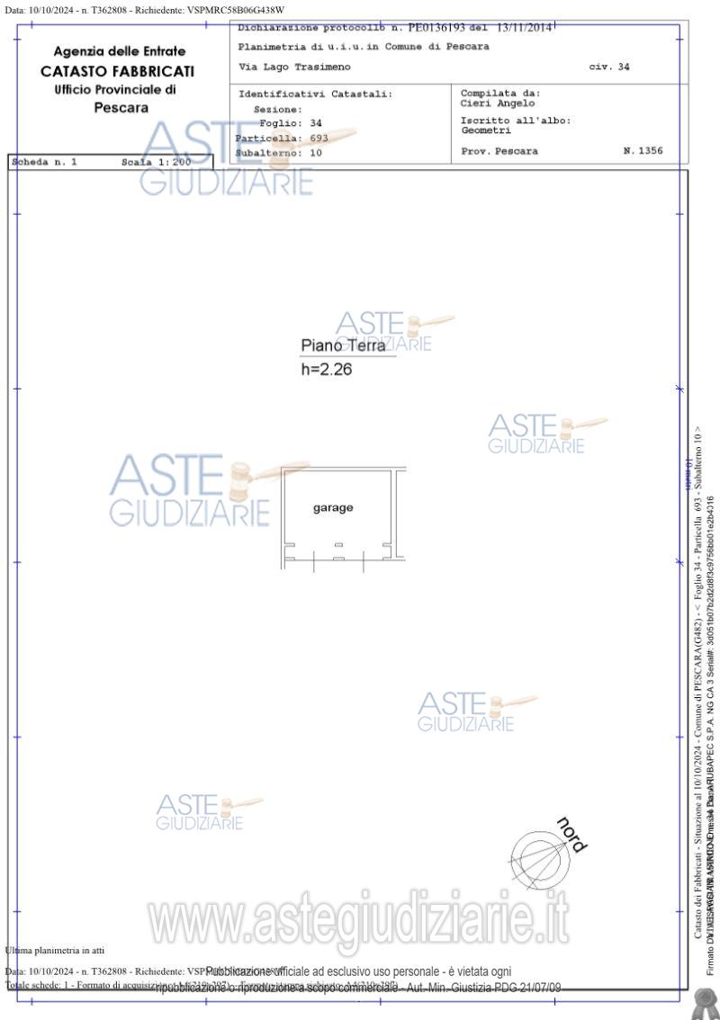 Planimetria del bene