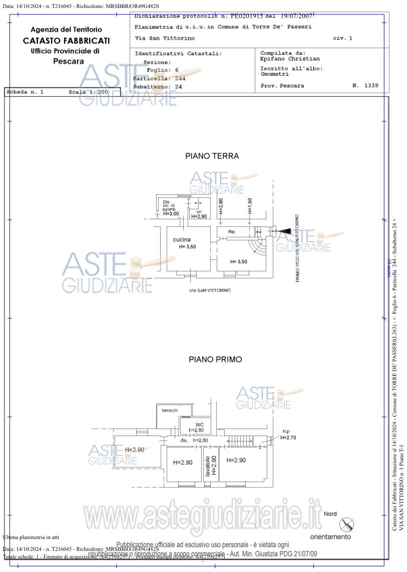 Planimetria del bene