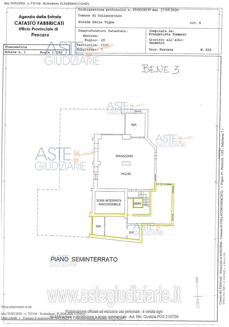 Planimetria del bene