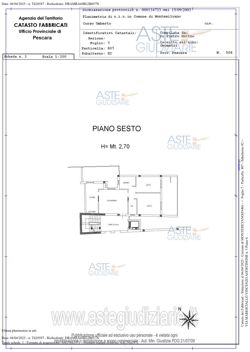 Planimetria del bene