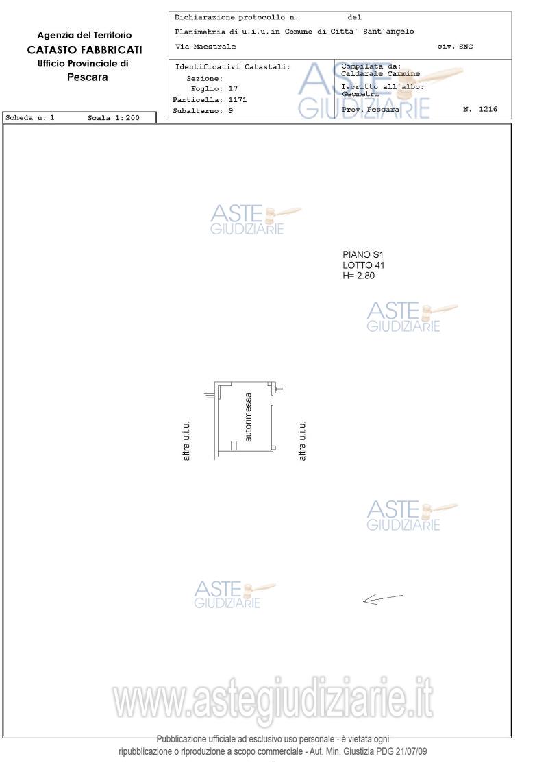 Planimetria del bene