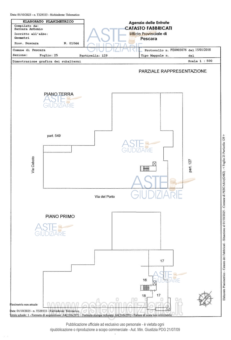 Planimetria del bene