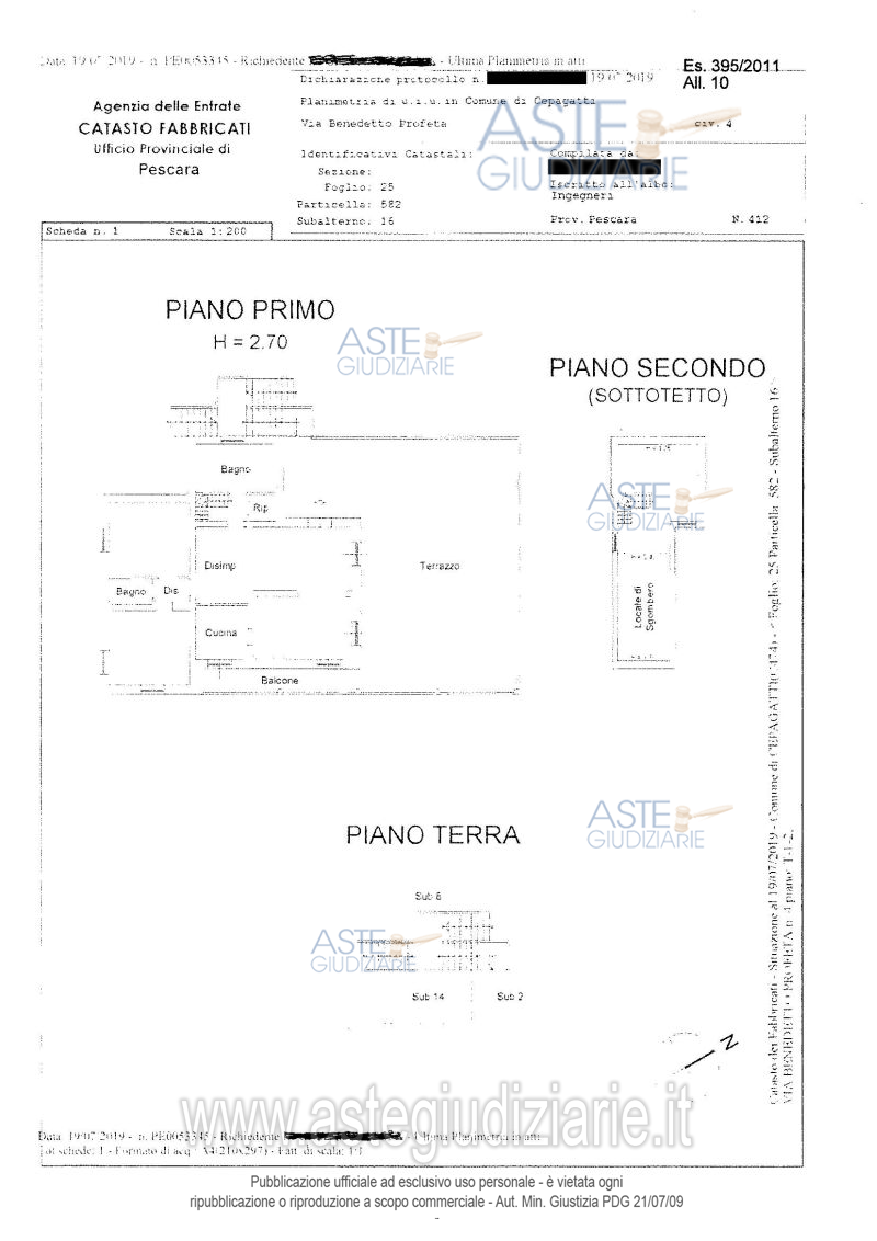 Planimetria del bene