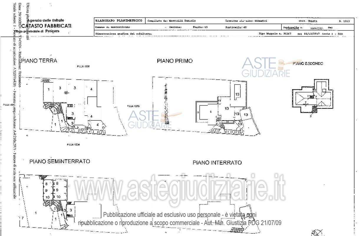 Planimetria del bene