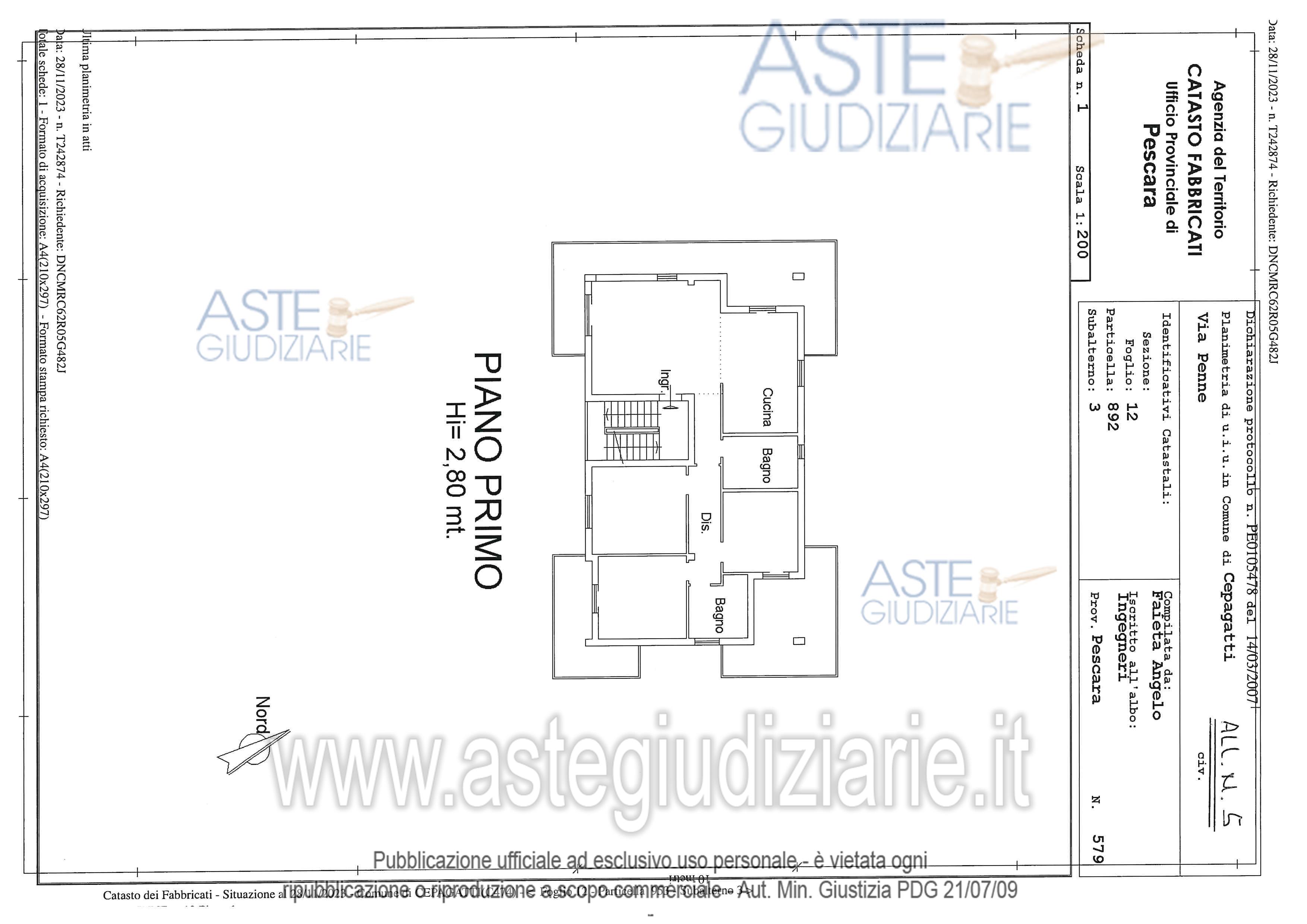 Planimetria del bene