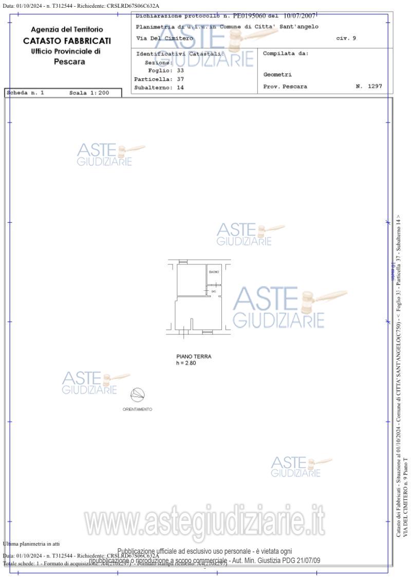 Planimetria del bene