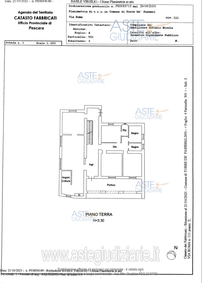 Planimetria del bene