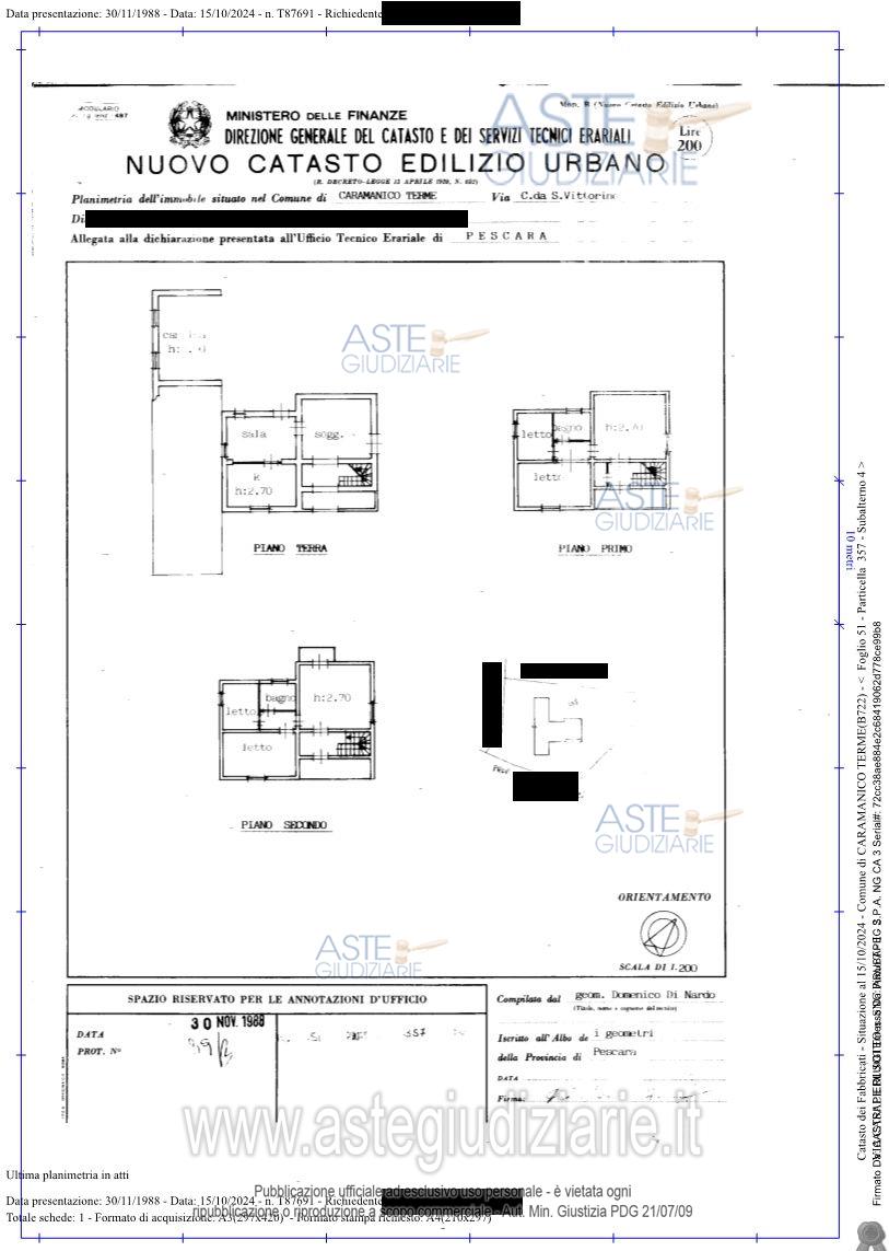 Planimetria del bene