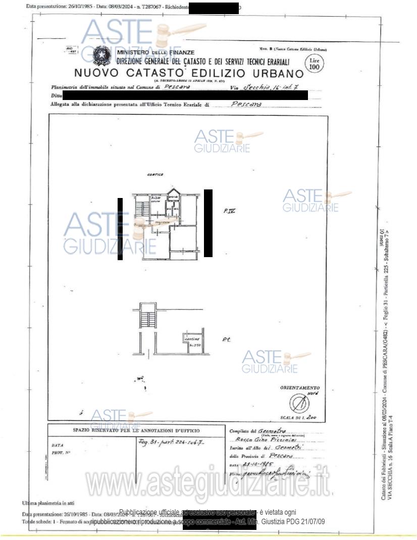 Planimetria del bene