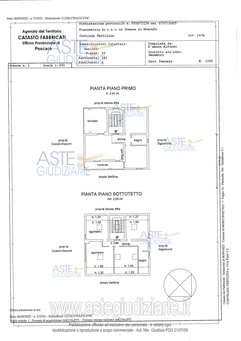 Planimetria del bene