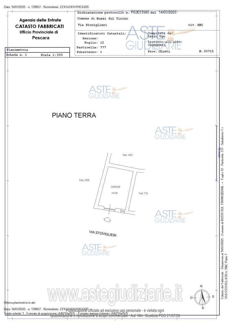 Planimetria del bene