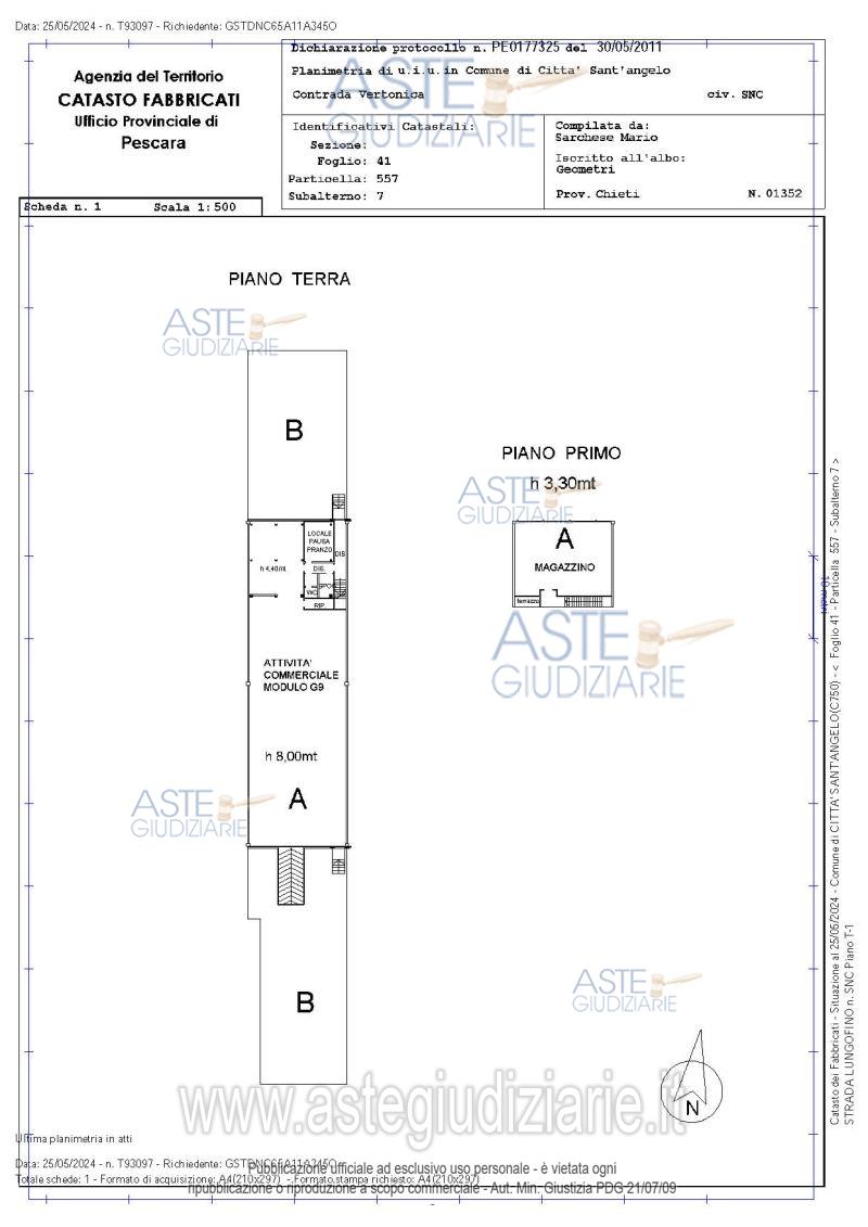 Planimetria del bene