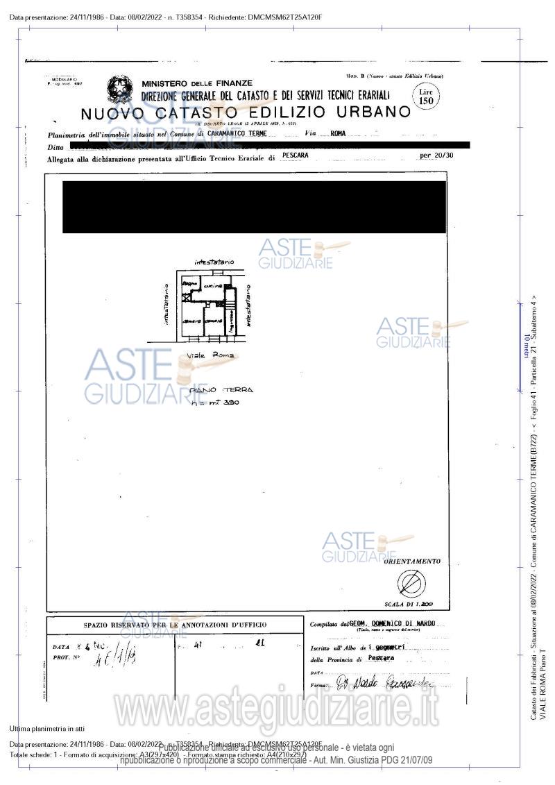 Planimetria del bene