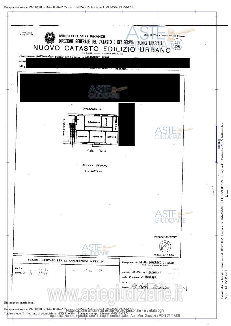 Planimetria del bene