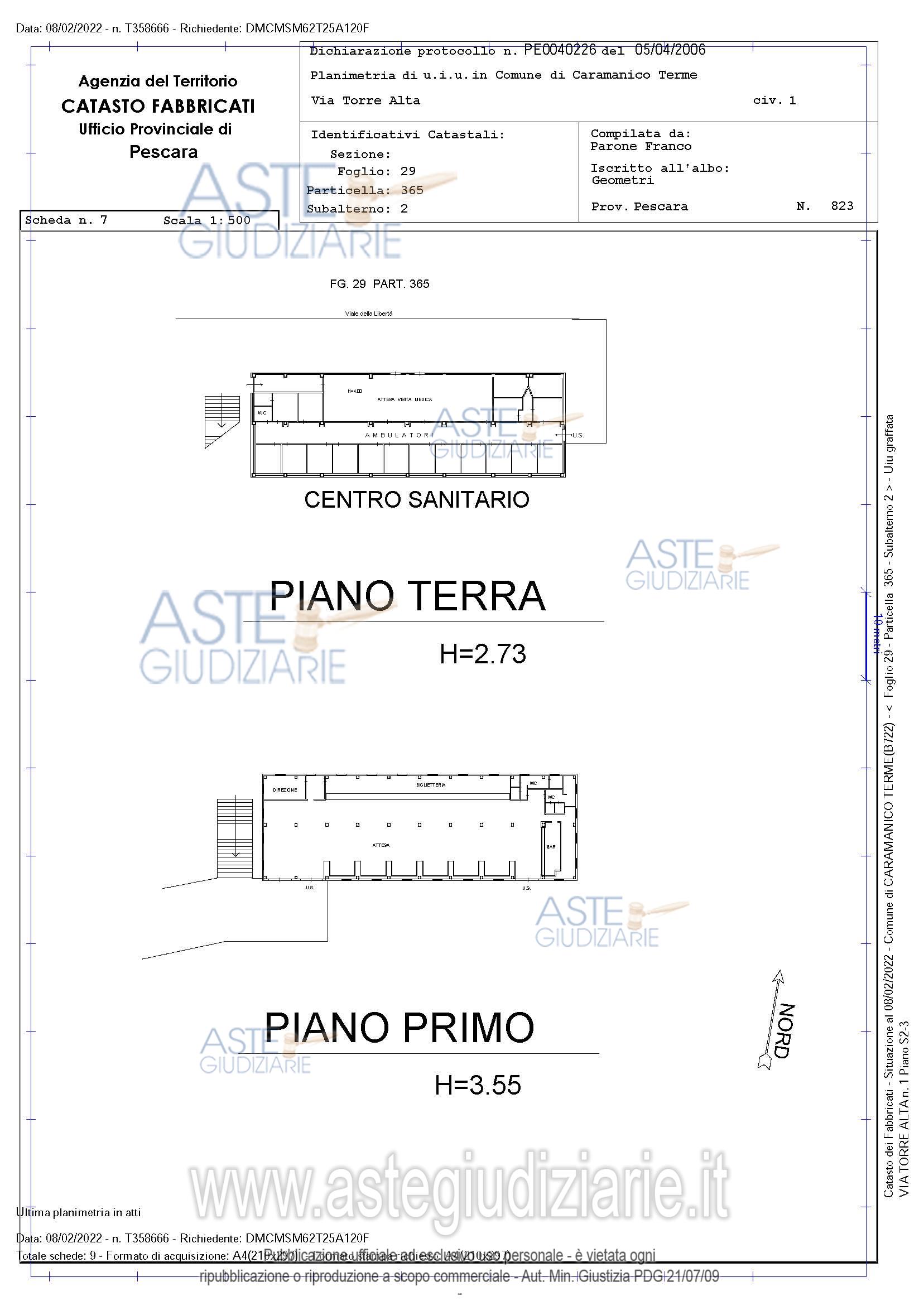 Planimetria del bene