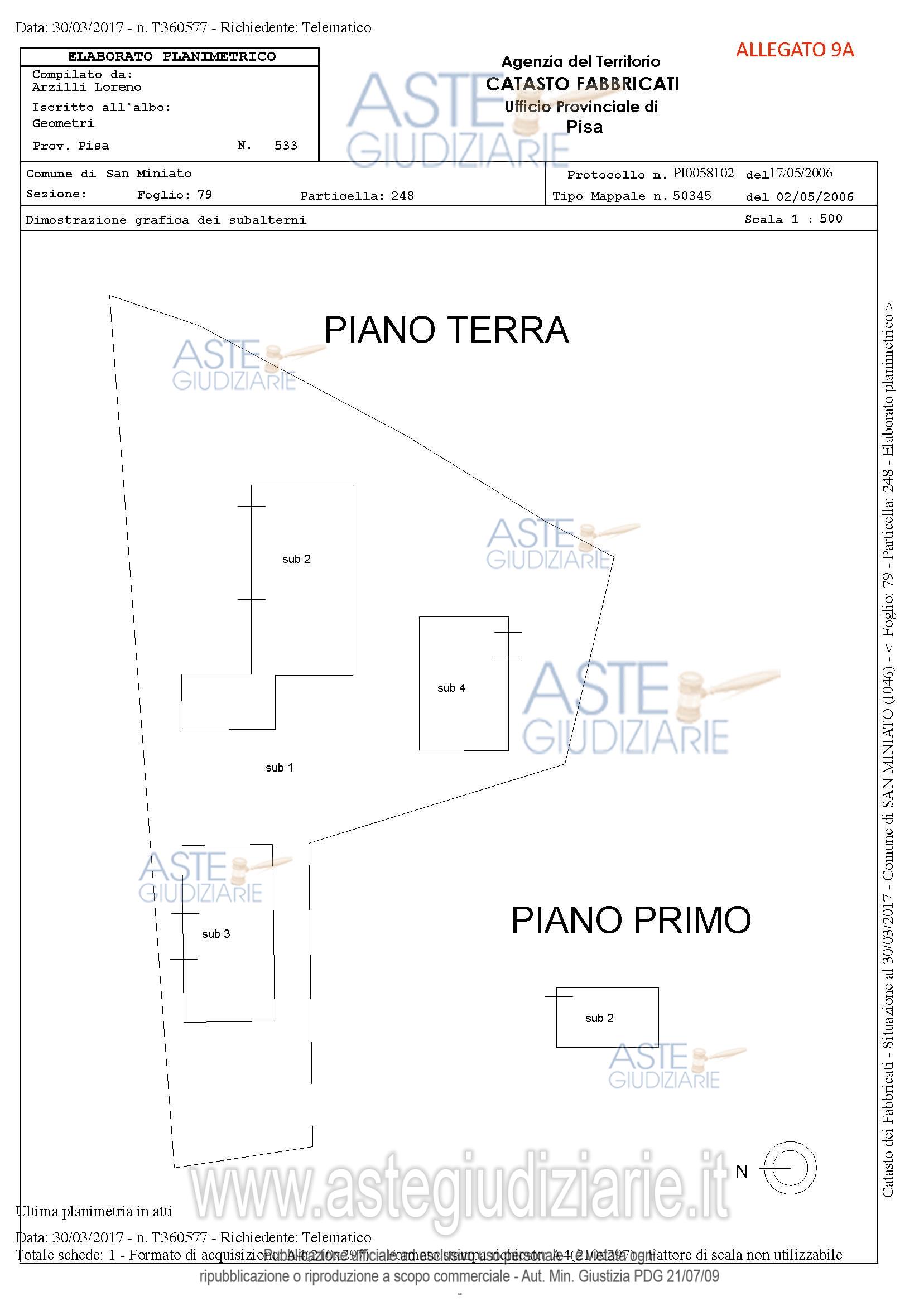 Planimetria del bene