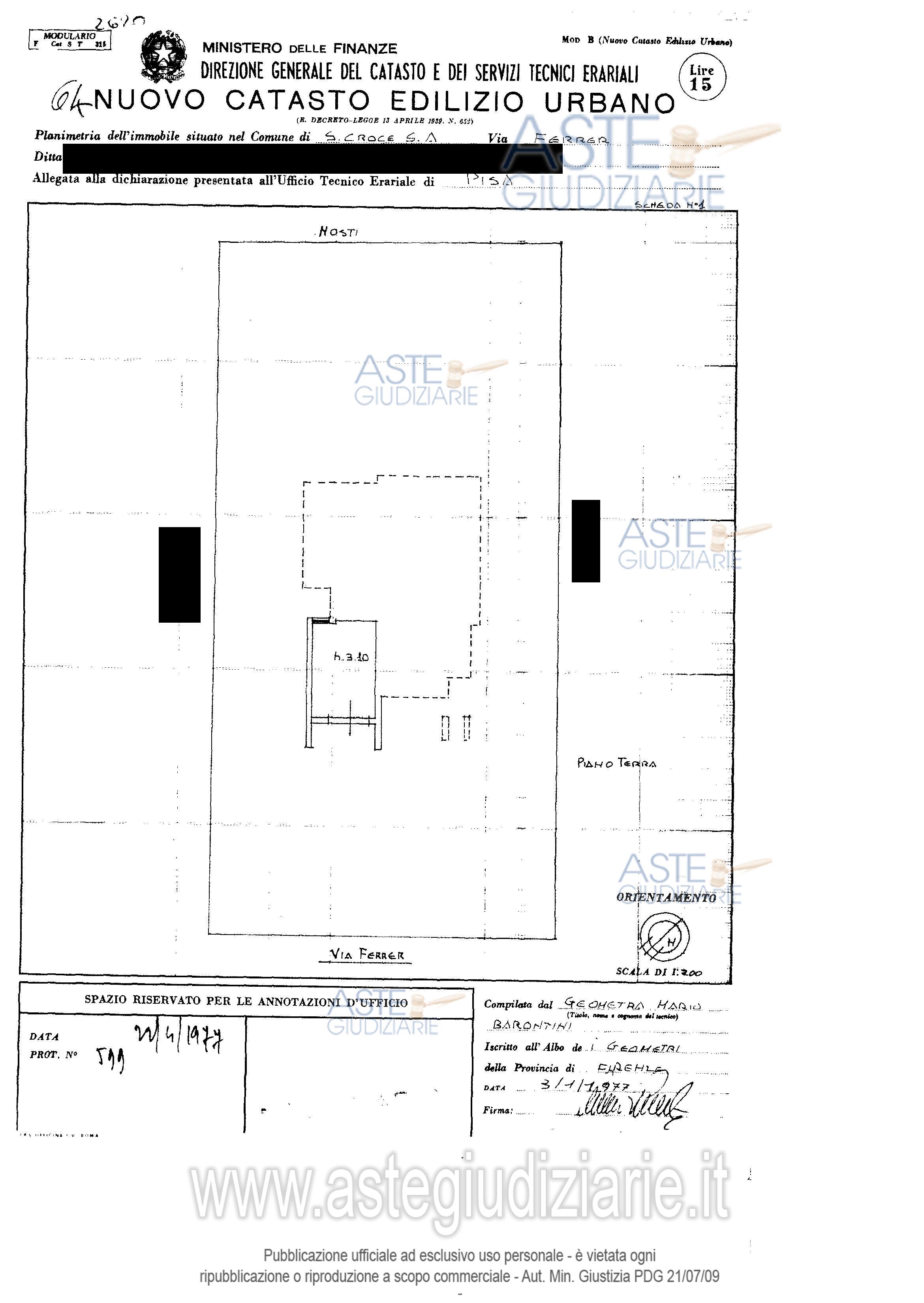 Planimetria del bene