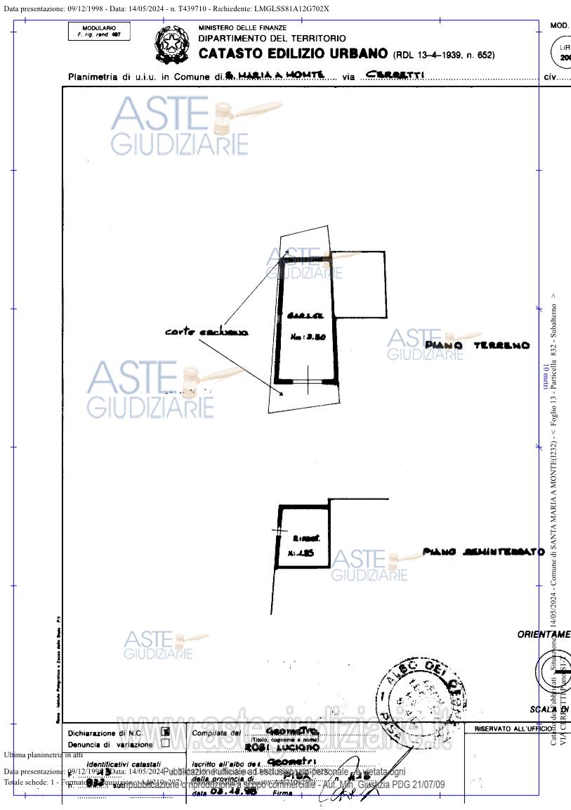 Planimetria del bene