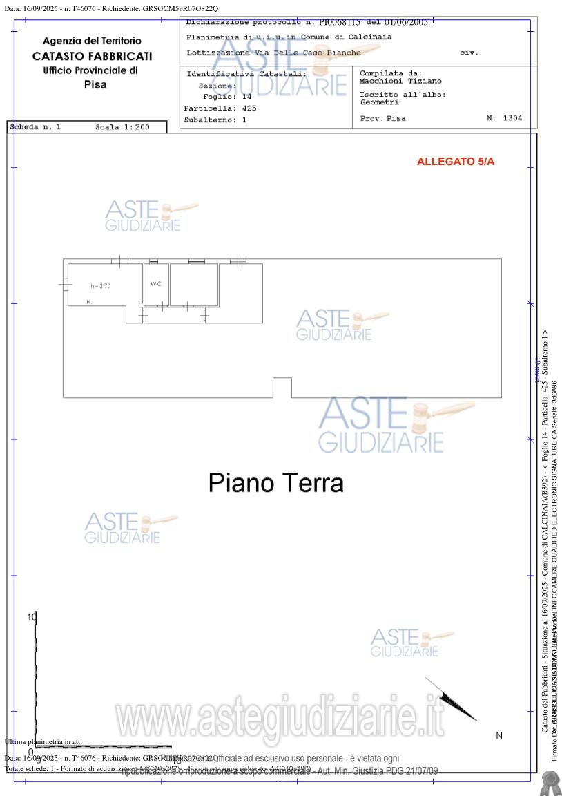 Planimetria del bene