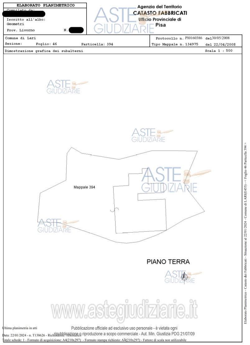 Planimetria del bene