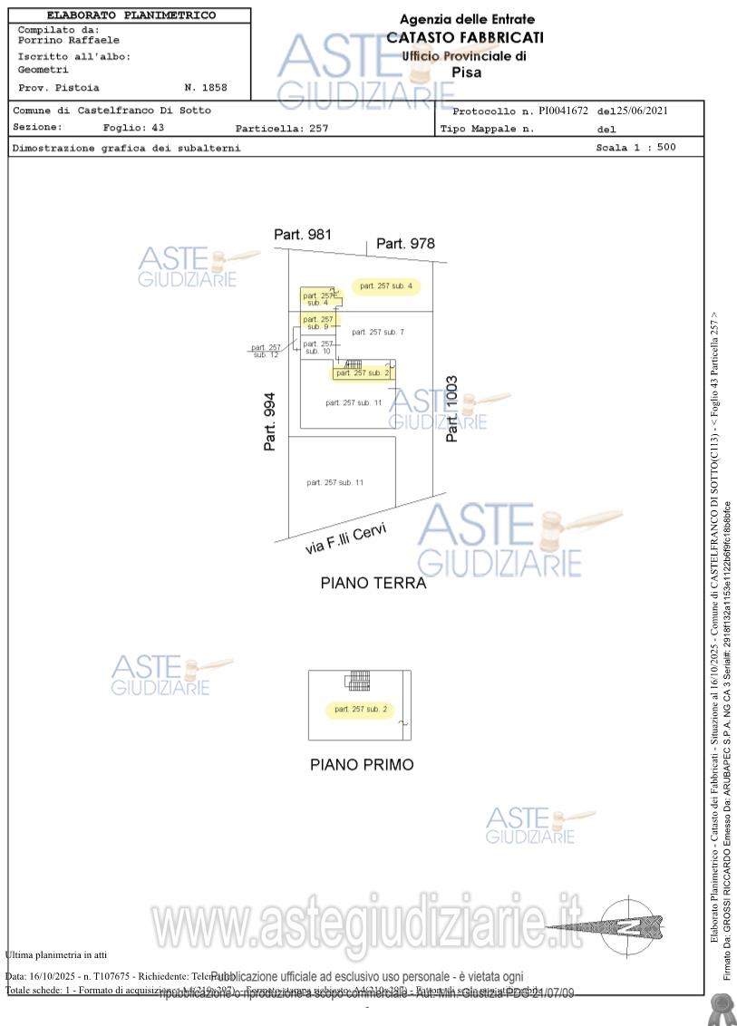 Planimetria del bene