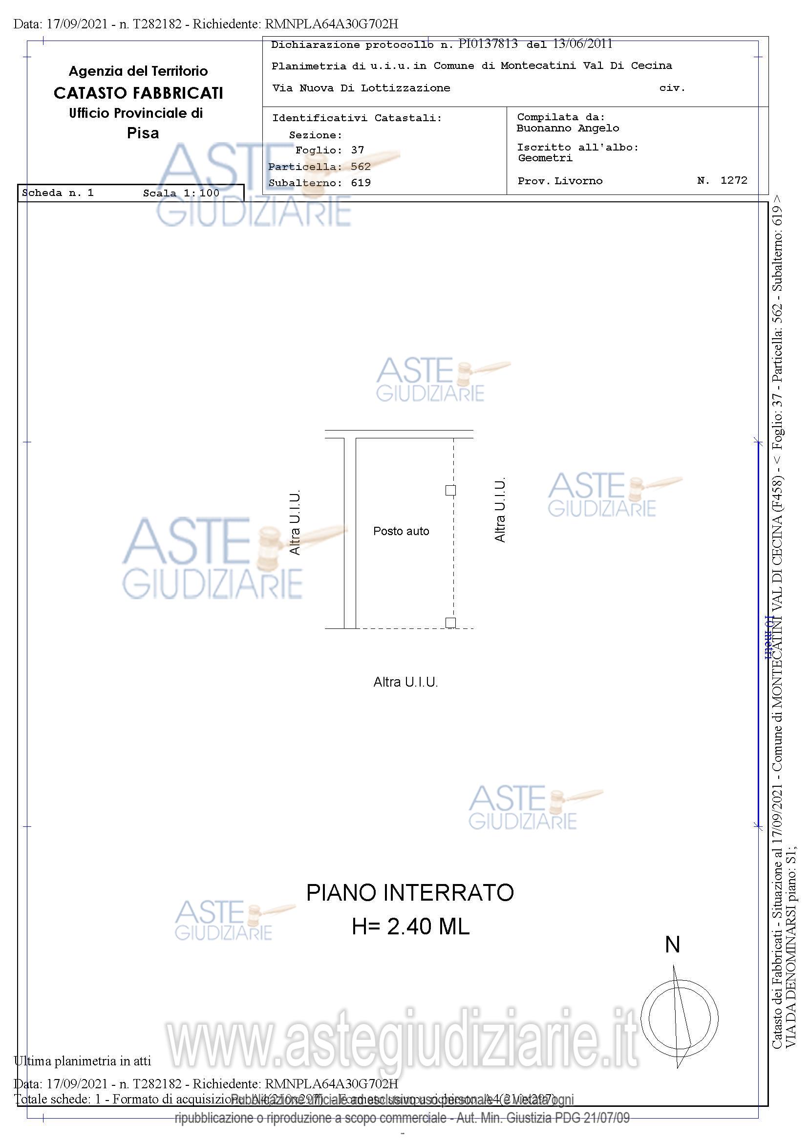 Planimetria del bene