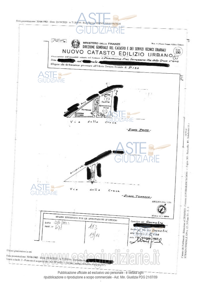 Planimetria del bene