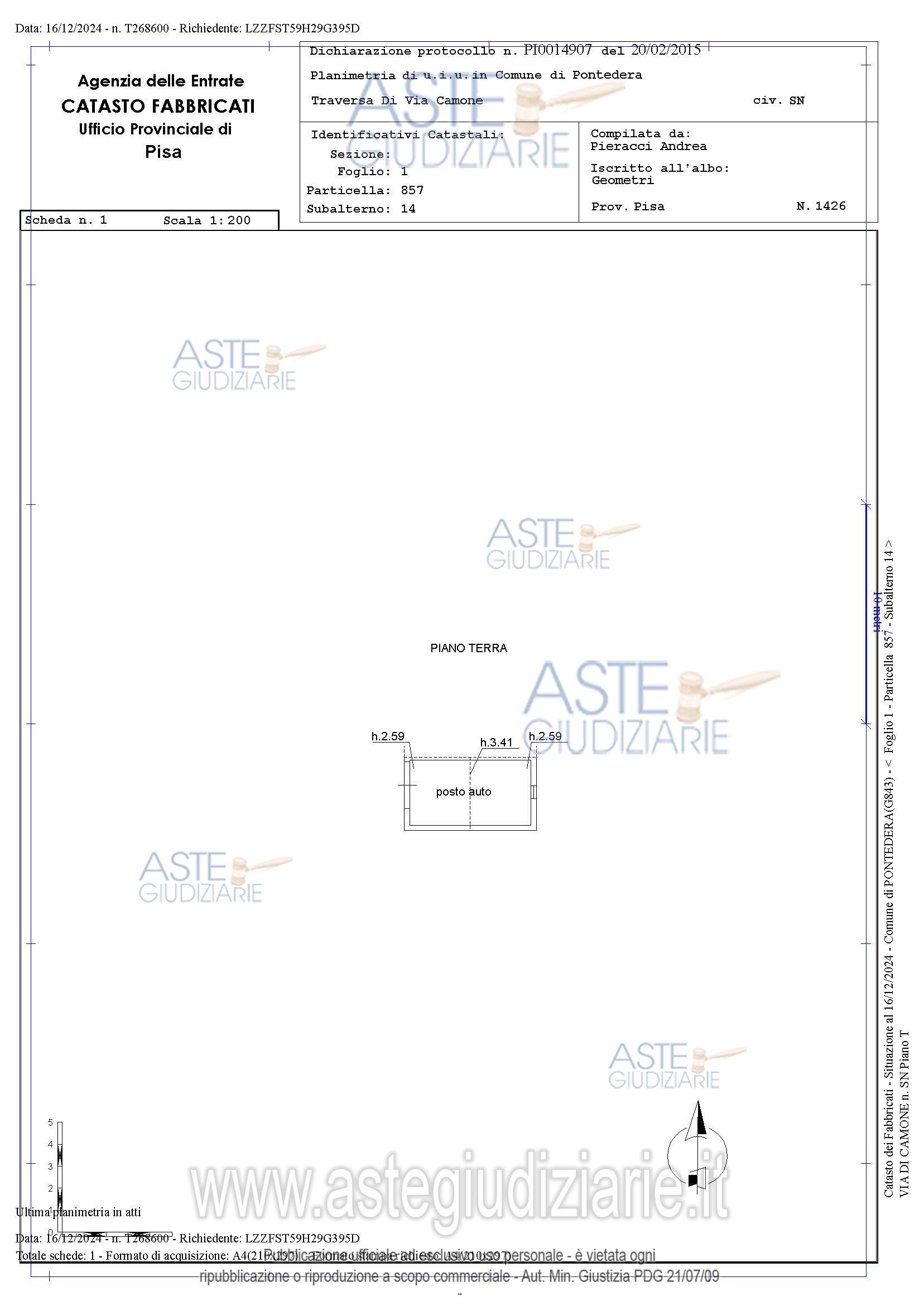 Planimetria del bene