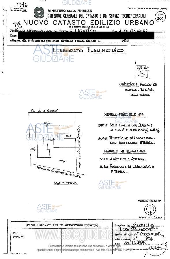 Planimetria del bene
