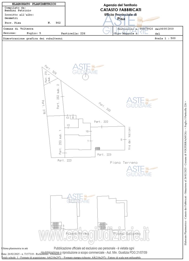 Planimetria del bene