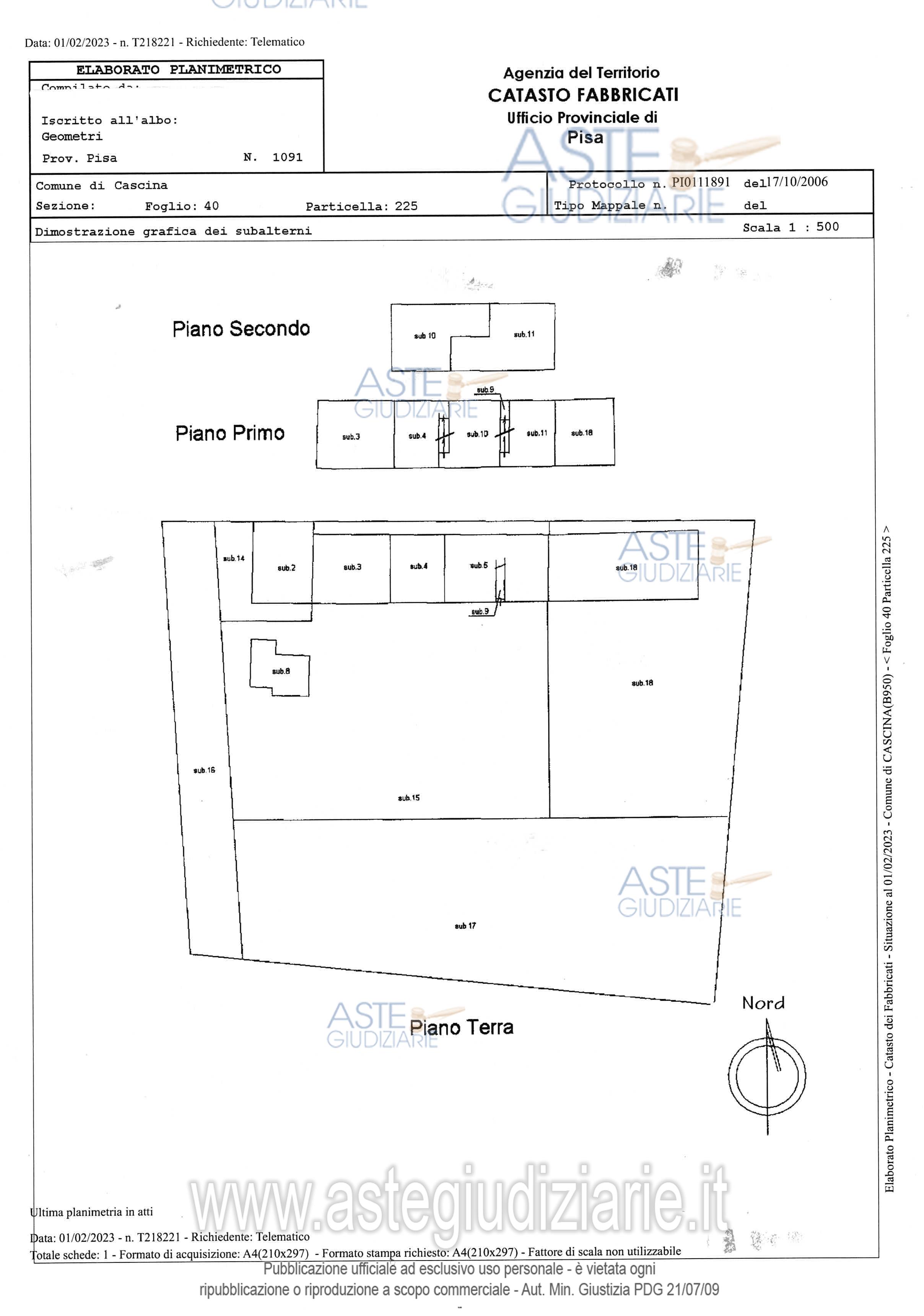 Planimetria del bene