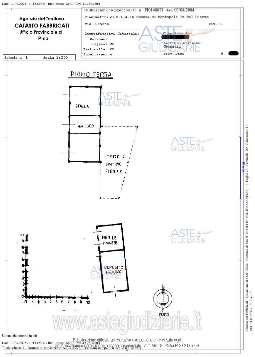 Planimetria del bene