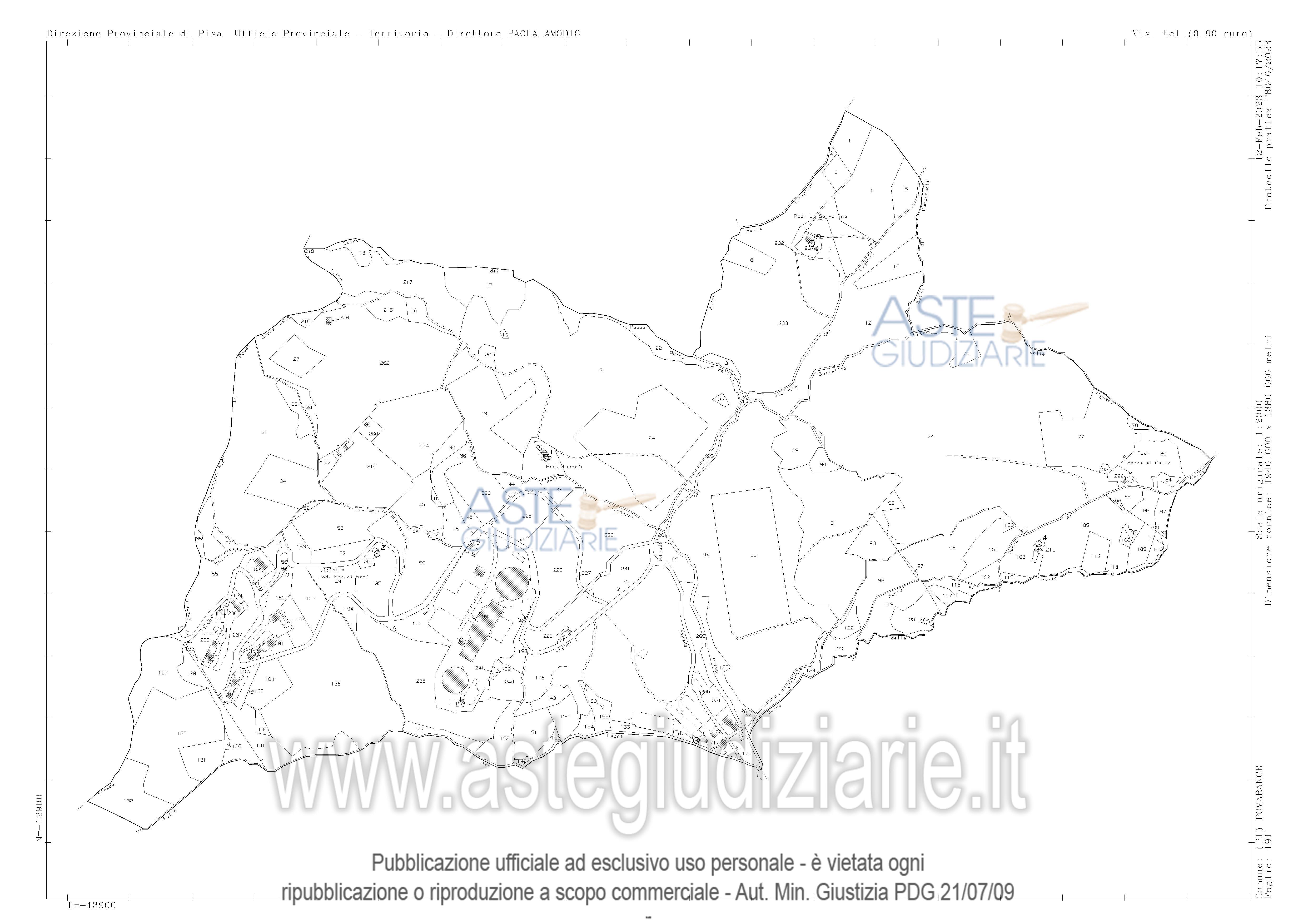 Planimetria del bene