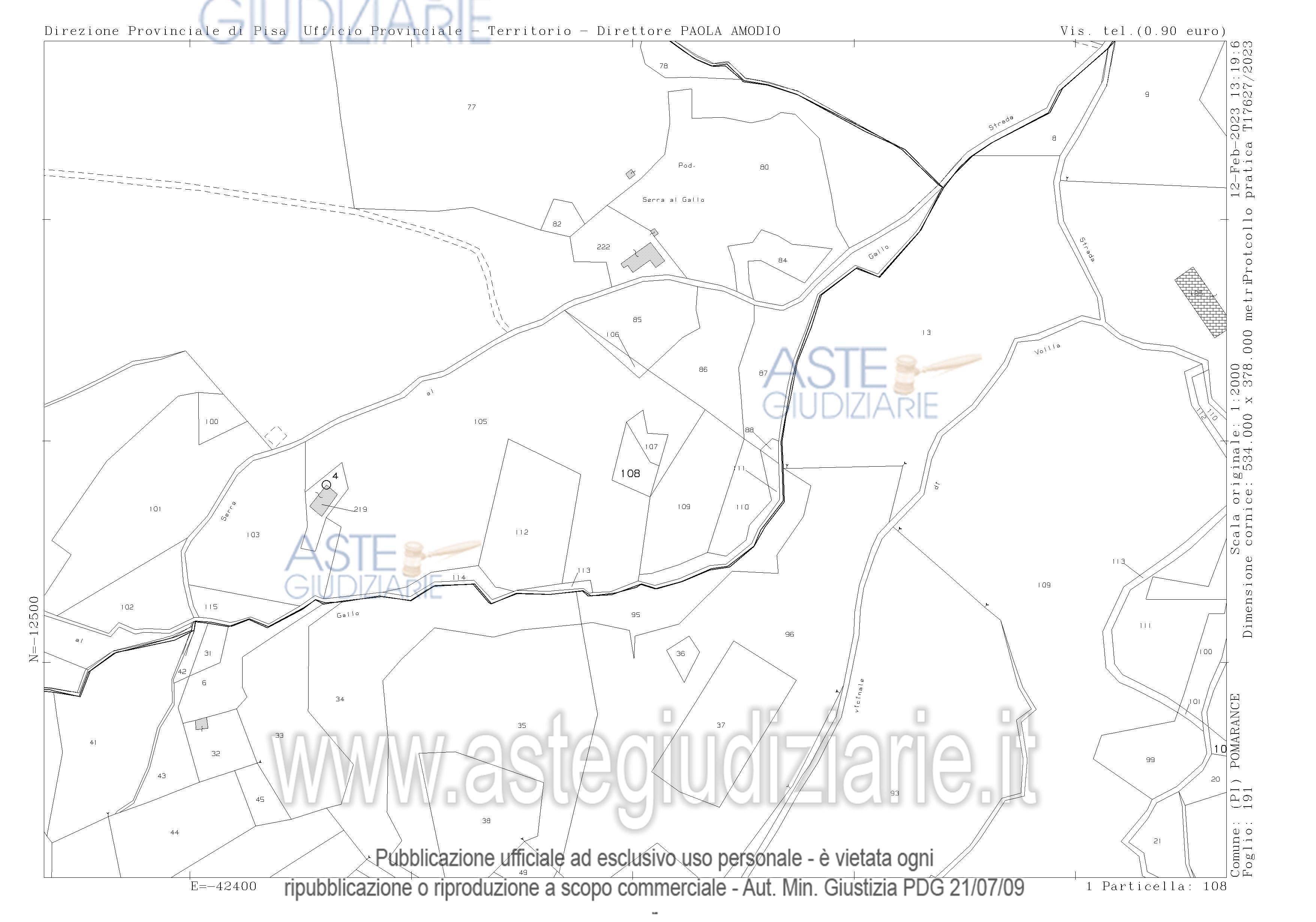 Planimetria del bene