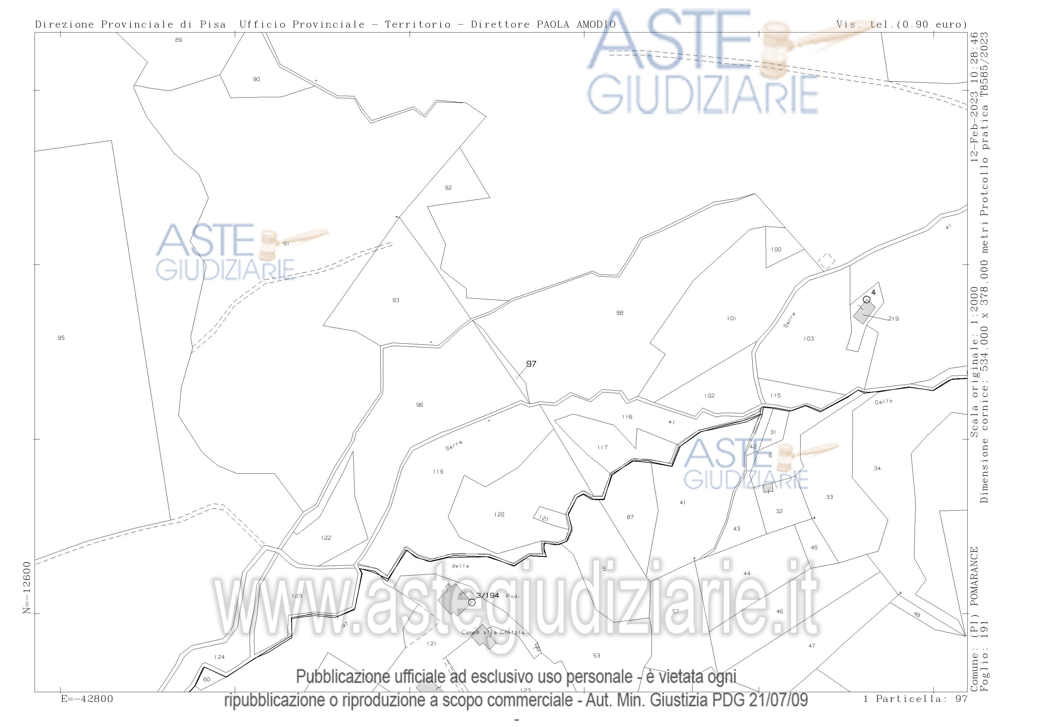 Planimetria del bene