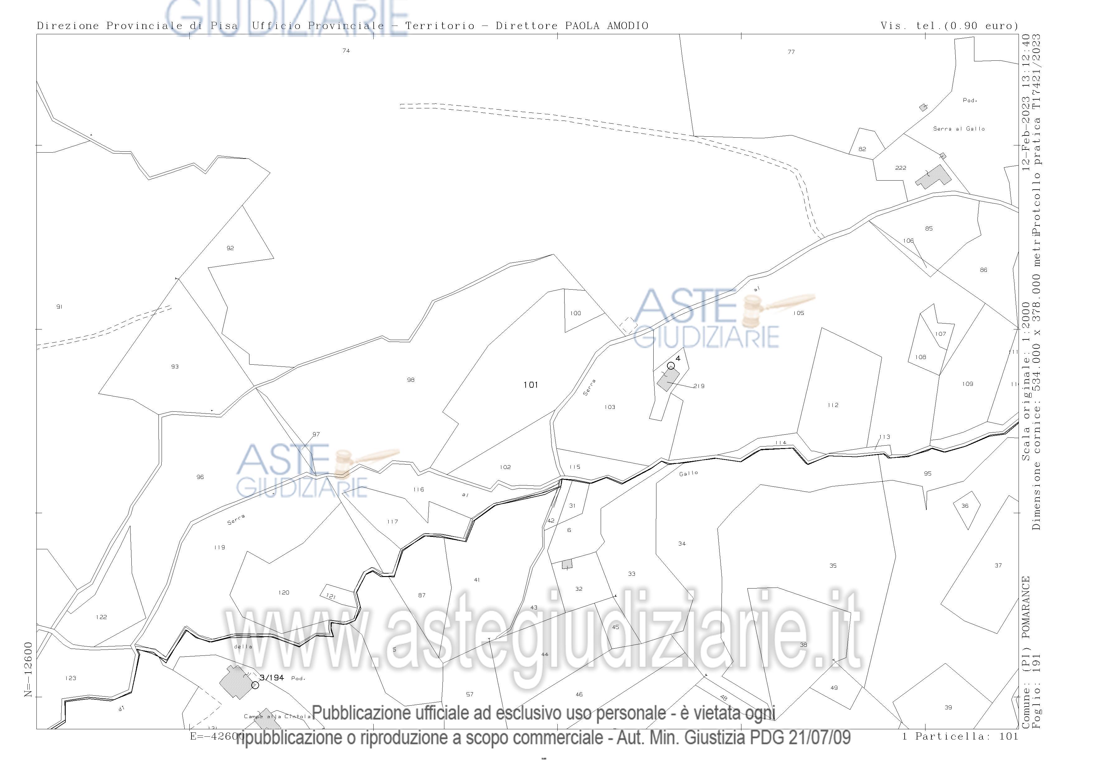 Planimetria del bene