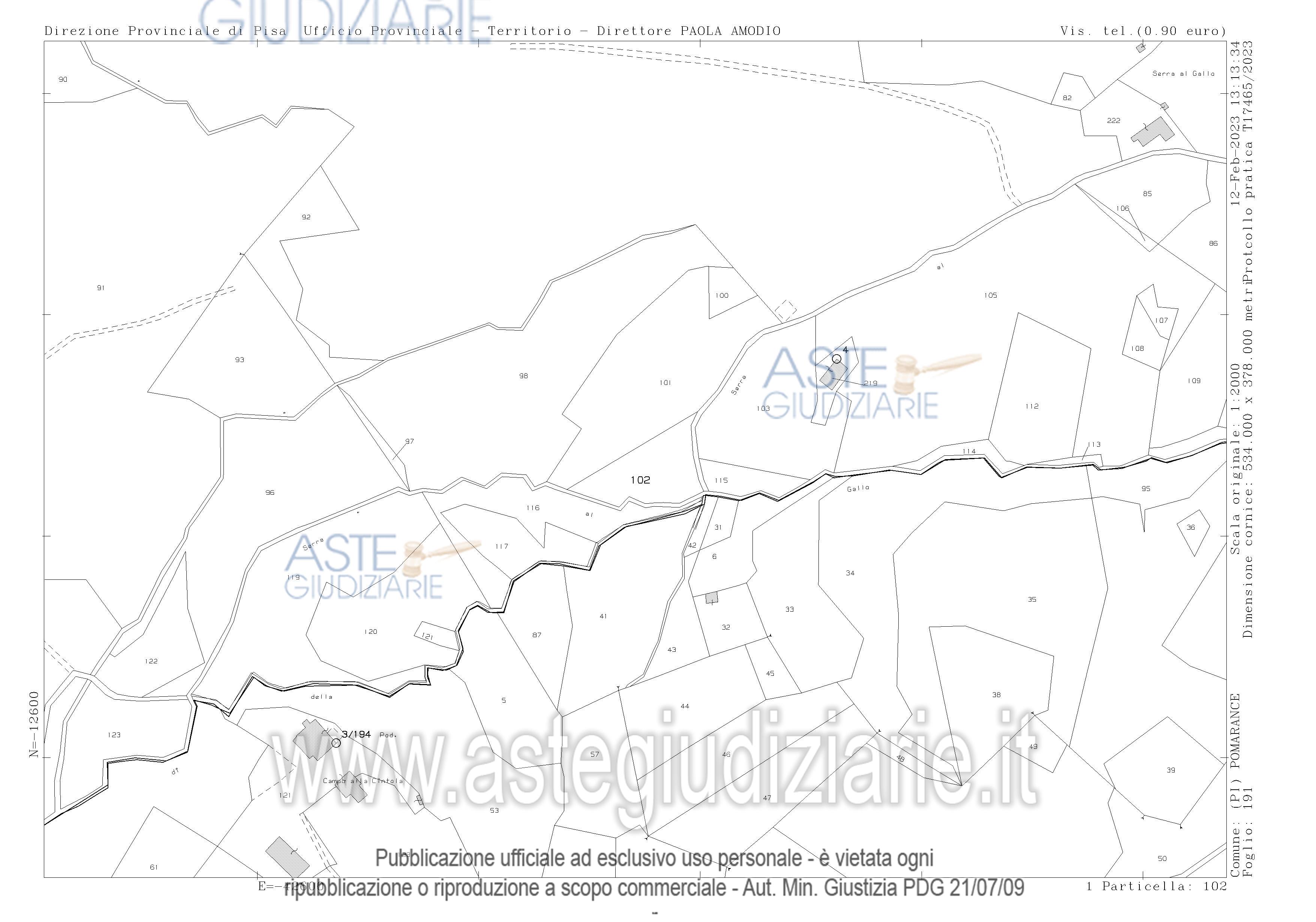 Planimetria del bene