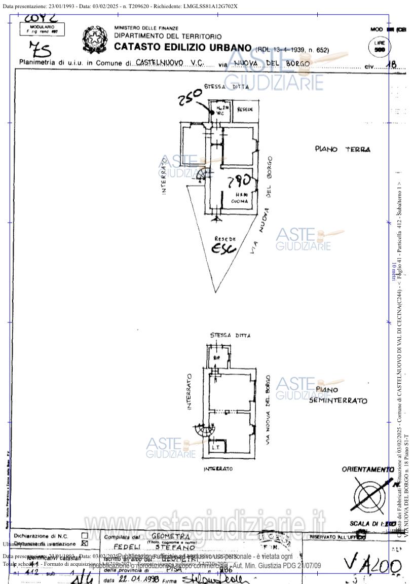 Planimetria del bene