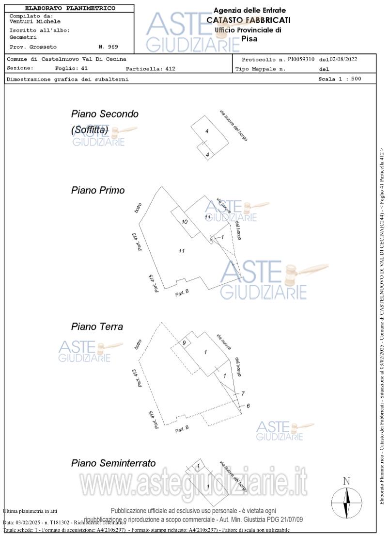 Planimetria del bene
