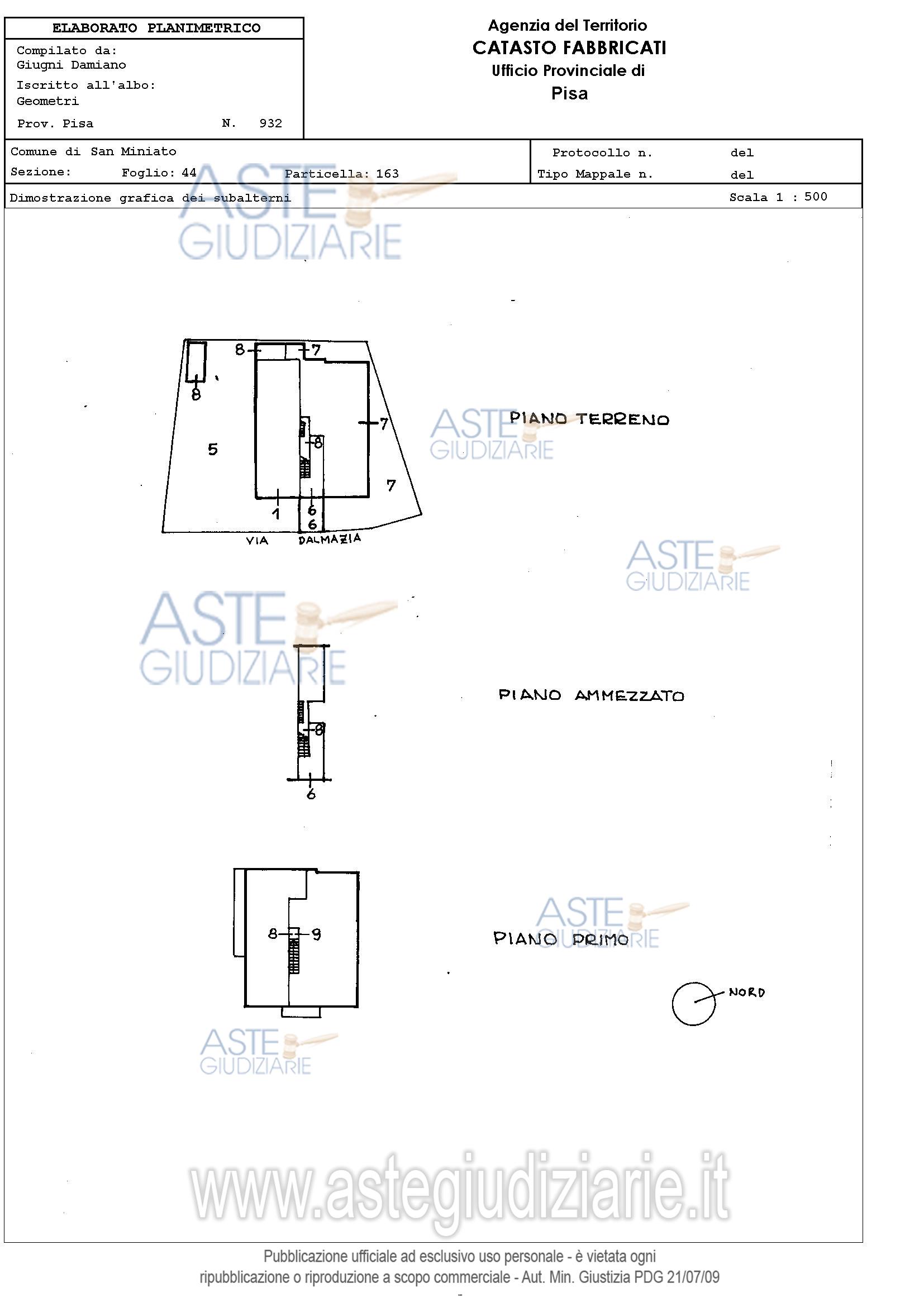 Planimetria del bene