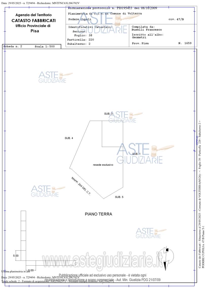 Planimetria del bene