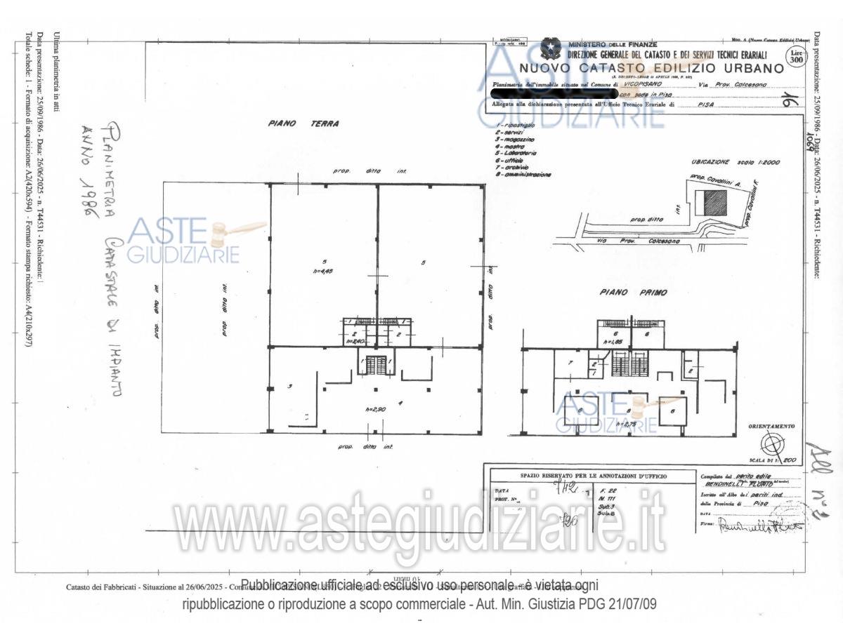 Planimetria del bene