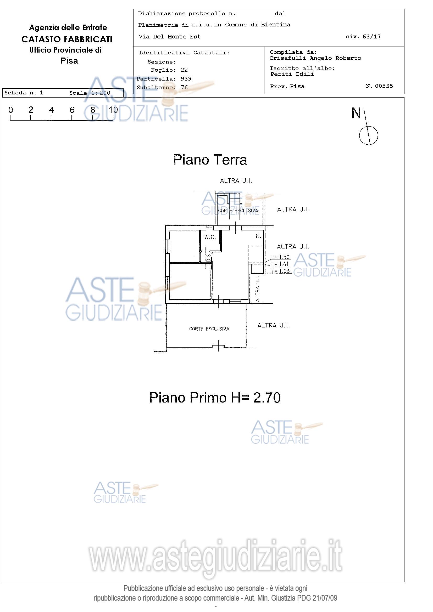 Planimetria del bene
